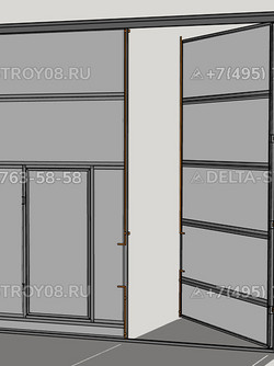 Распашные ворота с калиткой РВК под въезд спецтехники