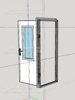 Противопожарная дверь EI-30 ДМПО-01 с оцинковкой пепельная