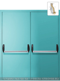 Противопожарная дверь EI-30 ДПМ-02 лазурная с антипаникой