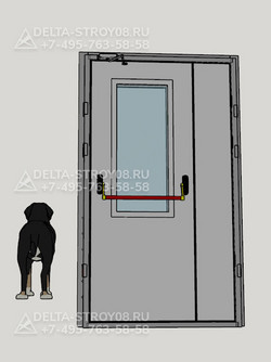 Дверь противопожарная EI-30 ДМПО полуторная с остеклением