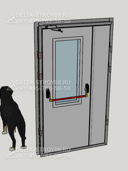 Дверь противопожарная EI-30 ДМПО полуторная с остеклением