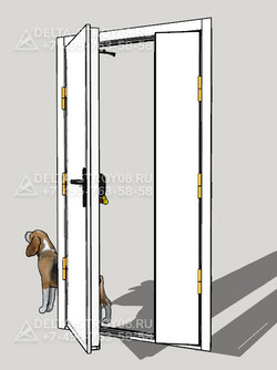 Дверь с ОД распашная противопожарная ДПМ 1.5 для бизнес-центров