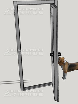Распашная дверь ХК-01 противопожарная ДПО вставка из стекла ДСО