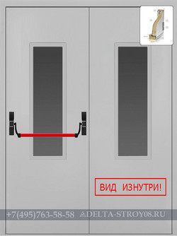 Дверь в щитовую СУЗ-Псп противопожарная остекленная ДСО-02-ПБ