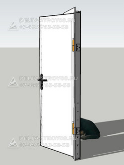 Дверь нержавеющая Пр противопожарная AISI 430 с усил. коробкой ДМ