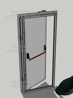 Дверь противопожарная нержавеющая AISI 430 Р однопольная П для дома