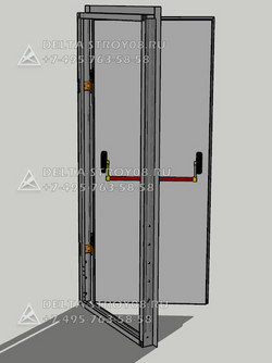 Дверь нержавеющая Г противопожарная AISI 430 с классом защиты EI