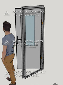 Противопожарная дверь 1000х2100 Л теплая для складов класса А черная