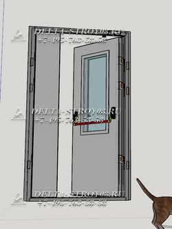 Противопожарная дверь 1200х2100 ДПСО черная для подъездов типа Л1