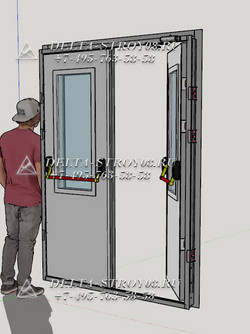 Противопожарная дверь 1600х2100 О с функцией антипаника с лицензией