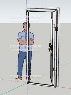 Техническая внутренняя дверь одностворчатая Н из нержавейки на заказ