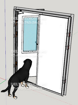 Техническая внутренняя дверь с возможностью подключения дымососа
