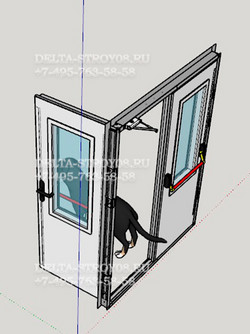 Противопожарная дверь EIS-60 антивандальная фурнитура для склада К