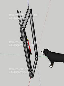 Противопожарная дверь с выпадающим порогом многослойная под СКУД