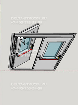 Противопожарная дверь 1-го типа светло-серая О плавное закрывание Прг