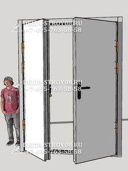 Н Двухстворчатая дверь техническая ДСВх-К для фабричных корпусов 02