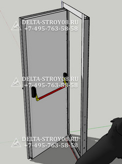 Техническая наружная дверь с доводчиком для здравоохранения глухая