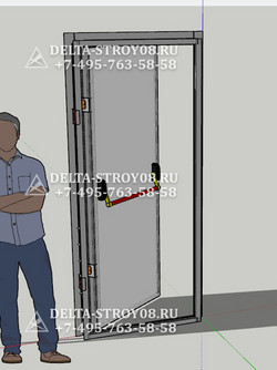 Н Техническая сплошная дверь с вентиляционной решеткой для столовых