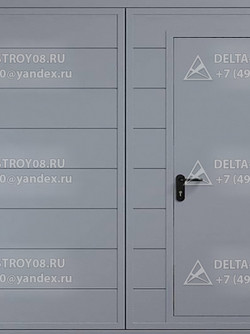Промышленные ворота с калиткой ВМР-К для причалов серые