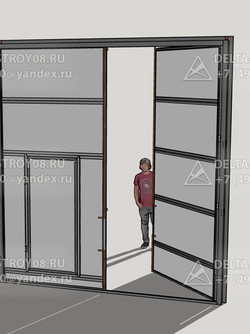 Промышленные ворота с калиткой ВПМ для портов светлые