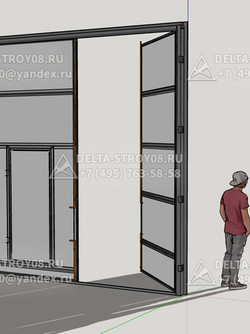 Распашные ворота 3 метра ВРМ для контейнерных перевозок