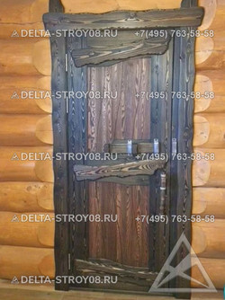 ДБС Дверь в баню под старину массив дерева межкомнатная с ручкой