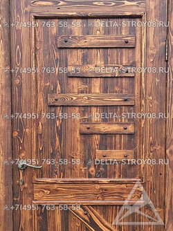 ДСВ Дверь в баню под старину М с установкой и коваными элементами