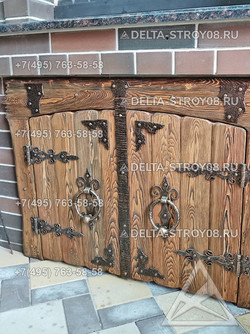 ДСВ Кованая дверь под старину 01 винтажная с узорчатыми элементами