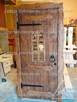 ДСК Кованая дверь под старину винтажная натуральное дерево УЗ