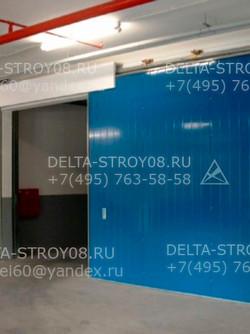 Противопожарные ворота откатные с остеклением для автостоянок EI-30