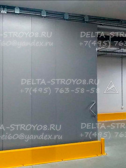 Противопожарные ворота откатные с остеклением для автостоянок EI-30