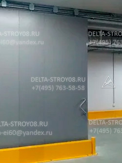 Противопожарные ворота откатные со вставками из огнестойкого стекла