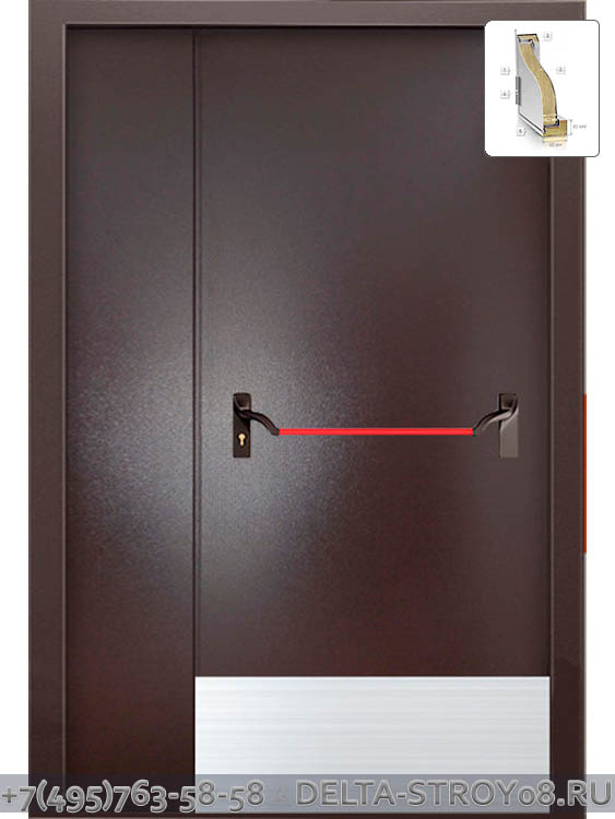 Противопожарная дверь с антипаникой на пути эвакуации ударопрочная