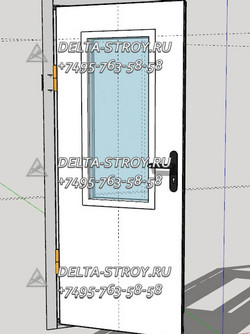 Противопожарная дверь с антипаникой красная по палитре RAL левая Н