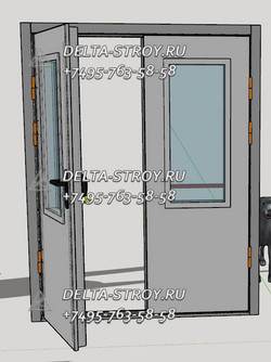 Противопожарная дверь МДФ с вентиляционной решеткой в университет