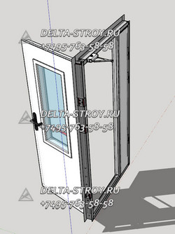 Противопожарная дверь Дп-Н с вентиляционной решеткой в зоны отдыха