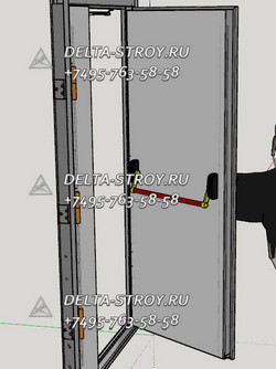 Противопожарная дверь с двумя стыковочными узлами в конгресс-центр