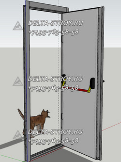 Противопожарная дверь с фрамугой прочная для лестничных клеток Прг