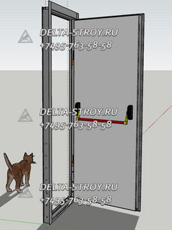 Противопожарная дверь с фрамугой прочная для лестничных клеток Прг