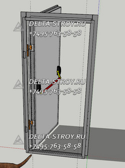 Противопожарная дверь с фрамугой прочная для лестничных клеток Прг