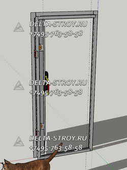 Противопожарная дверь с фрамугой ДПМ-ВФ-У в отсеки химических цехов