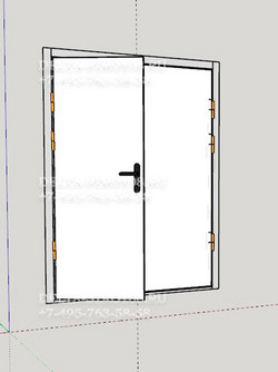 Наружная техническая дверь на электрощит с решетками вентиляции
