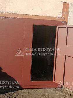 Распашные гаражные ворота Пр с коробкой из профильной трубы ВМРГ
