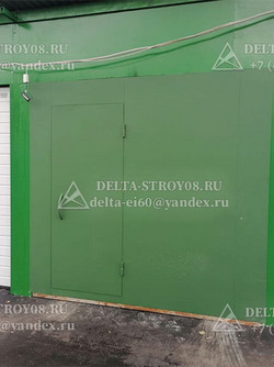 ГВН-К Гаражные ворота с калиткой вертикальные ребра жесткости 2 створки