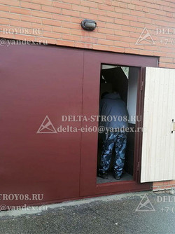 П2лс Гаражные ворота с калиткой и доводчиком из холоднокатаной стали
