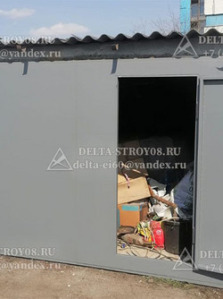 ВМР Гаражные ворота с калиткой нестандартные под монтаж в бетон синие