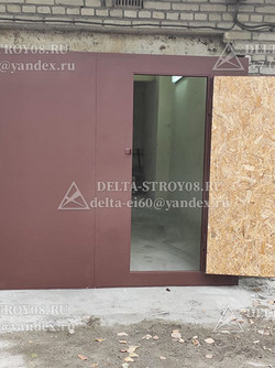 ГВС Гаражные ворота с калиткой утепленные с отделкой из ОСБ прочные