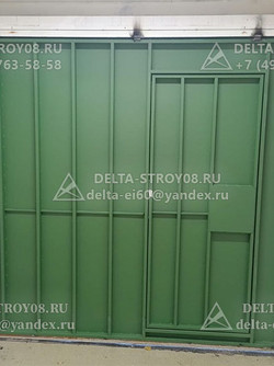 ВГМ Распашные гаражные ворота с калиткой 02 без порога для узкого проема