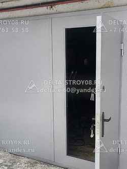 ГМВ Распашные гаражные ворота с калиткой 02 на частный двор с монтажом