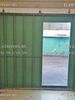 ВРМ Гаражные ворота для автосервиса усиленные с калиткой для прохода Н
